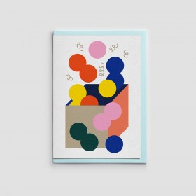 Carte postale 2 volets - Bookshelf balloons