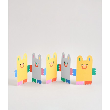 Carte accordéon - nounours anniversaire
