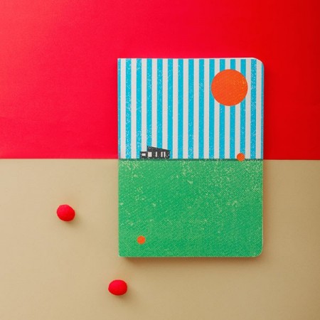 Cahier spirale A5 - Soleil rouge